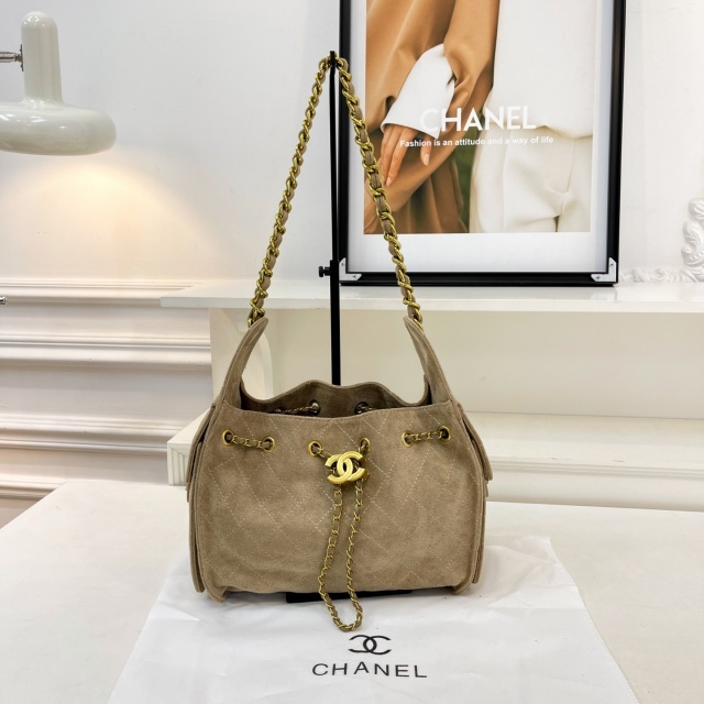Metal Logo Suede Crossbody Bags