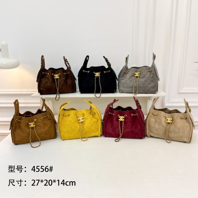 Metal Logo Suede Crossbody Bags