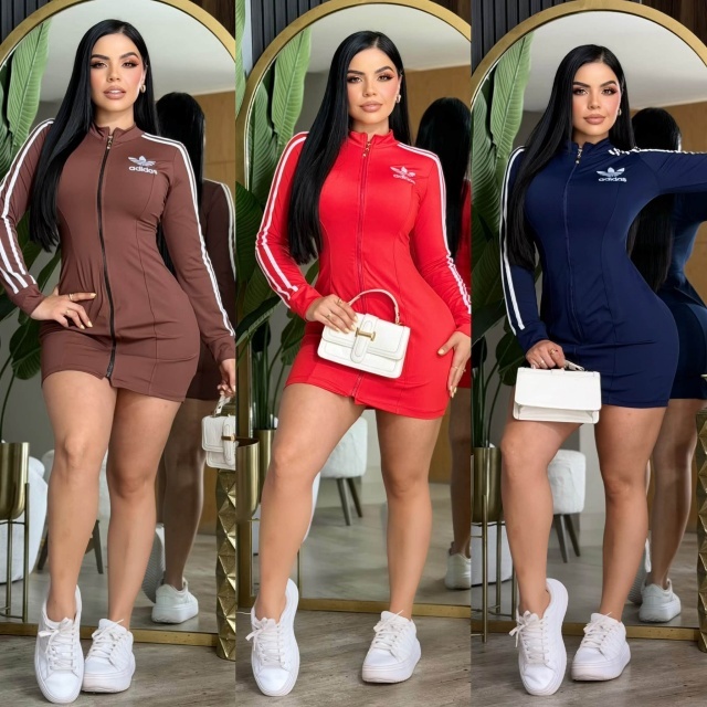 Zipper Long Sleeve Bodycon Sport Dress