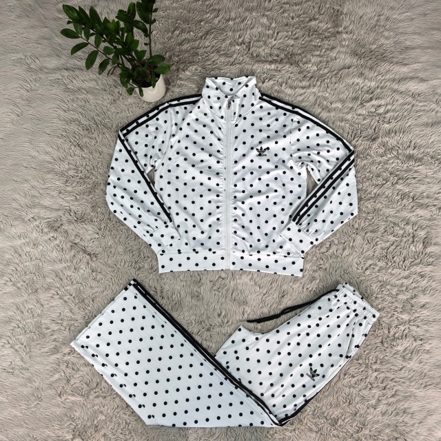 Polka Dots High Waist Casual Tracksuit Set