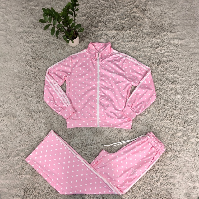 Polka Dots High Waist Casual Tracksuit Set