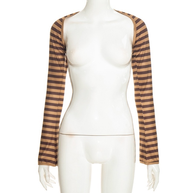 Striped Halter Top with Cardigan Lace-trimmed Patchwork Pant Set