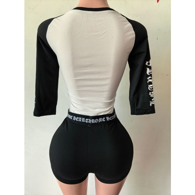 Contrast Color Printed Slim Fitted Short Set