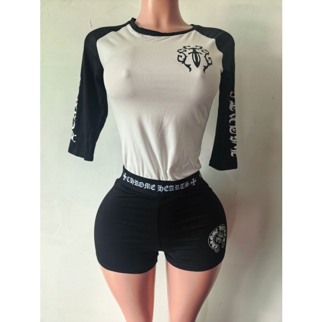 Contrast Color Printed Slim Fitted Short Set