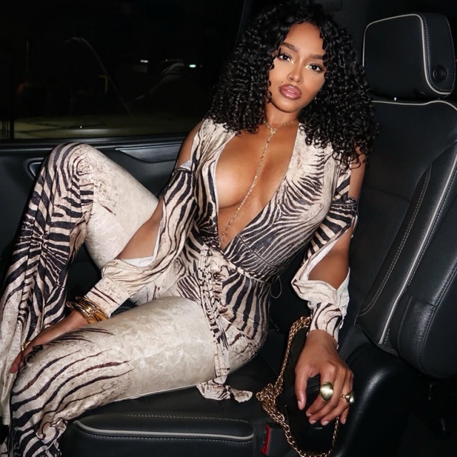Deep V Neck Cold Shoulder Flare Jumpsuit