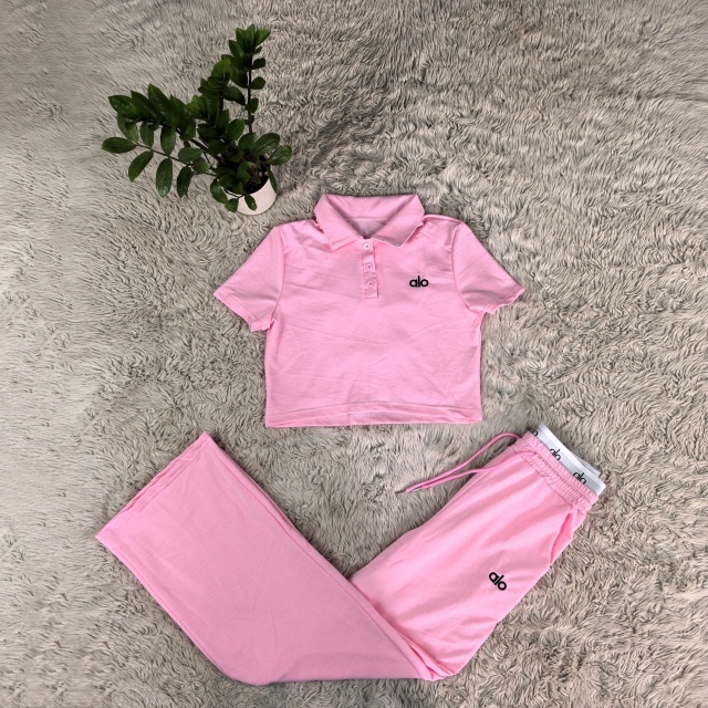 Fashion Polo Top Casual Sport Pants Set