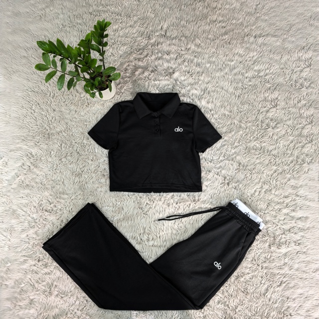 Fashion Polo Top Casual Sport Pants Set