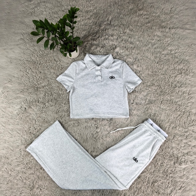 Fashion Polo Top Casual Sport Pants Set