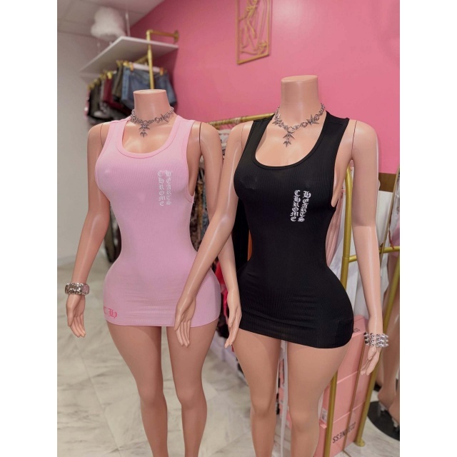 Letters Printed U Neck Sleeveless Bodycon Dress