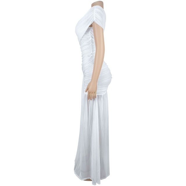 Single Shoulder High Split Out Maxi Dress