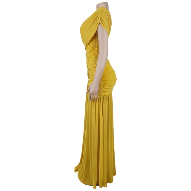 Single Shoulder High Split Out Maxi Dress