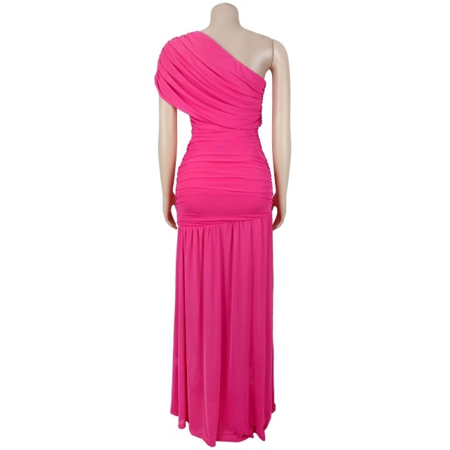 Single Shoulder High Split Out Maxi Dress