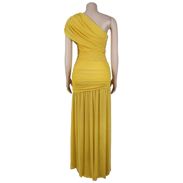 Single Shoulder High Split Out Maxi Dress