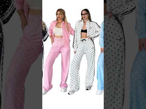 Polka Dots High Waist Casual Tracksuit Set