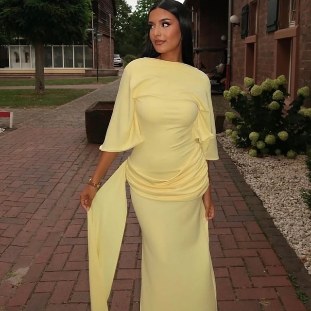 Open Back High Legs Partywear Maxi Dress
