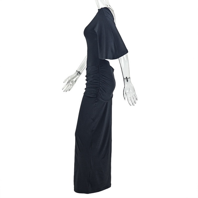 Open Back High Legs Partywear Maxi Dress