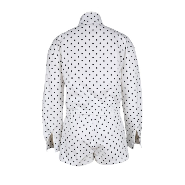 Polka Dots Jacket Top Short Set