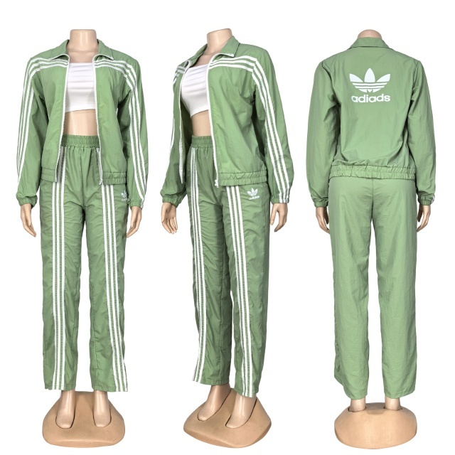 Striped Jacket Top Fall Tracksuit Set