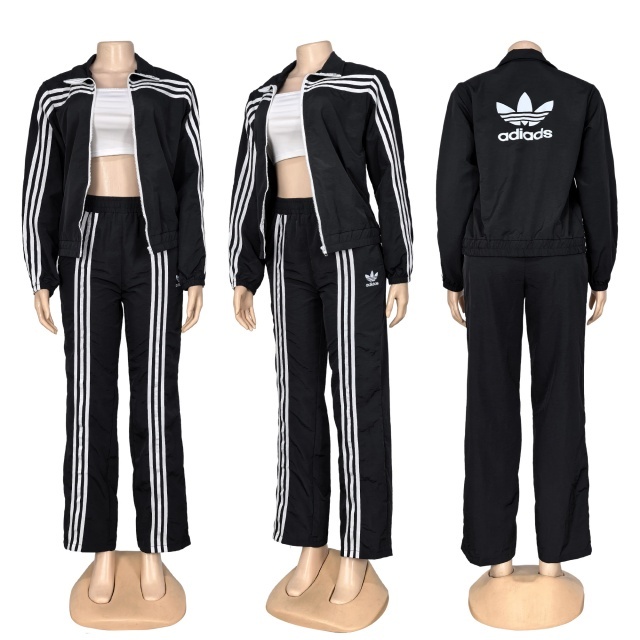 Striped Jacket Top Fall Tracksuit Set
