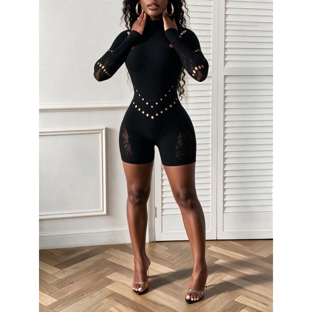 Fashion Hollow Out Fitted Lingerie Romper