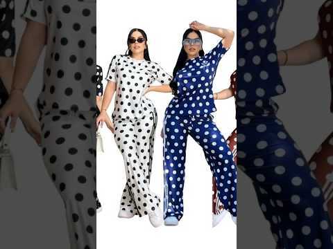 Polka Dots Fashion Short Sleeve Jogging Suit