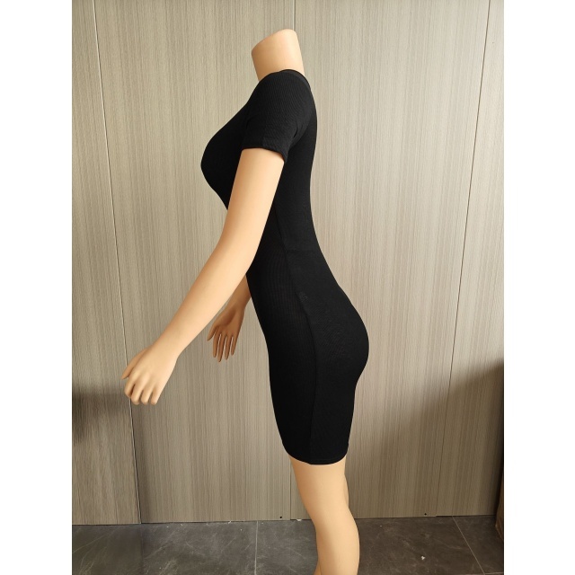 Cut Out Single Shoulder Fitted Ribbed Romper