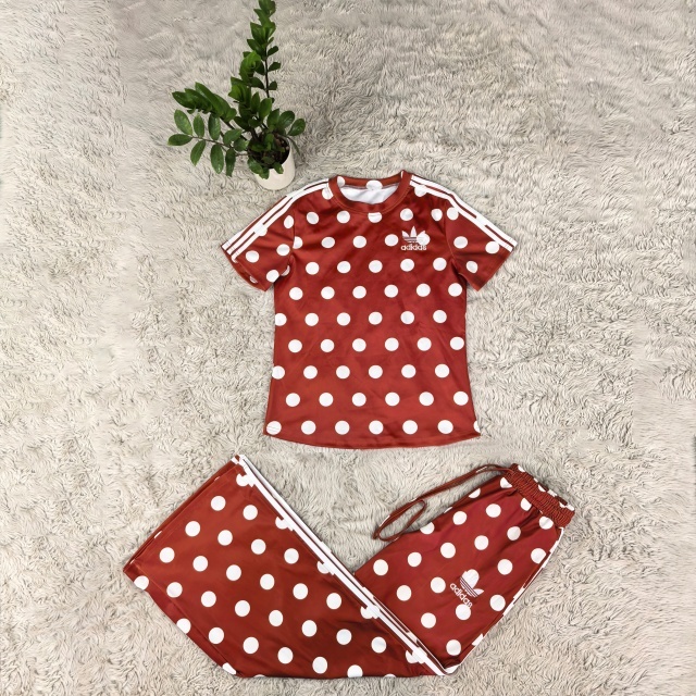 Polka Dots Fashion Short Sleeve Jogging Suit