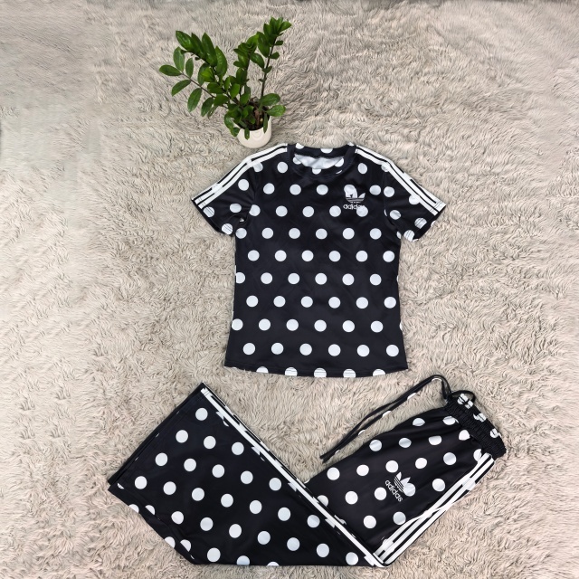 Polka Dots Fashion Short Sleeve Jogging Suit