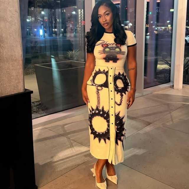 Printed Fashion Short Sleeve Maxi Dress