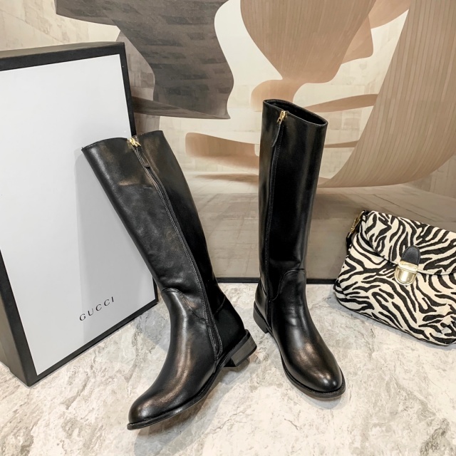 Zipper Fashion Leather Long Boots