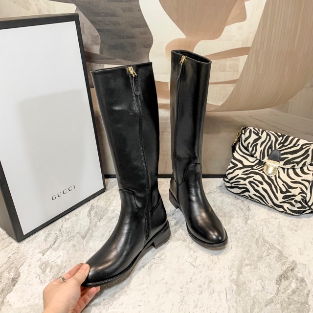 Zipper Fashion Leather Long Boots