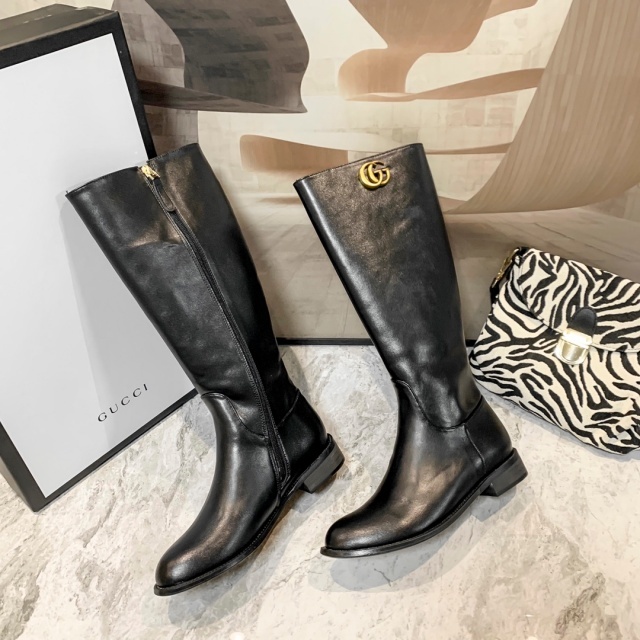 Zipper Fashion Leather Long Boots