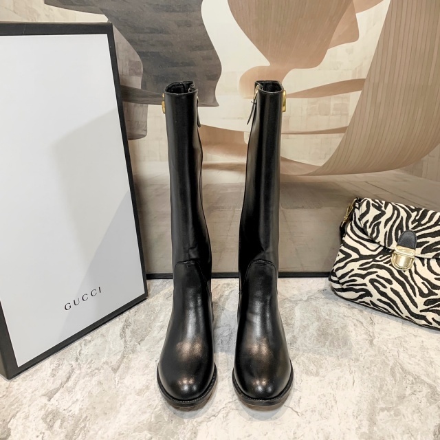 Zipper Fashion Leather Long Boots
