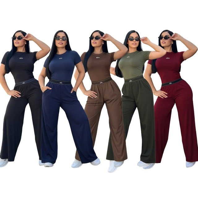 Fashion Embroidery Women Casual Pants Suit