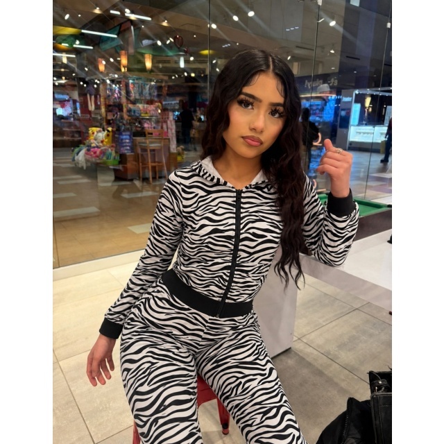 Printed Fashion Hooded Top Casual Pant Set