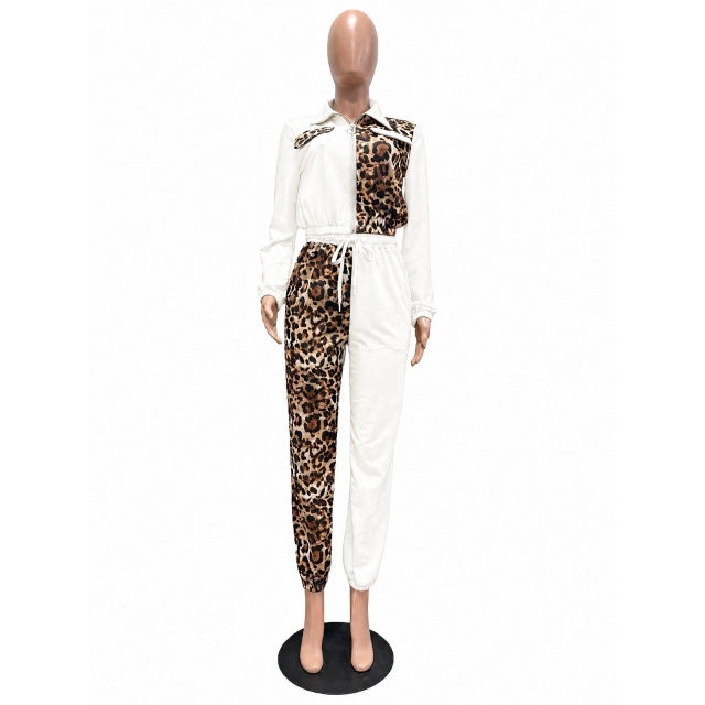 Leopard Colorblock Jogger Pant Set