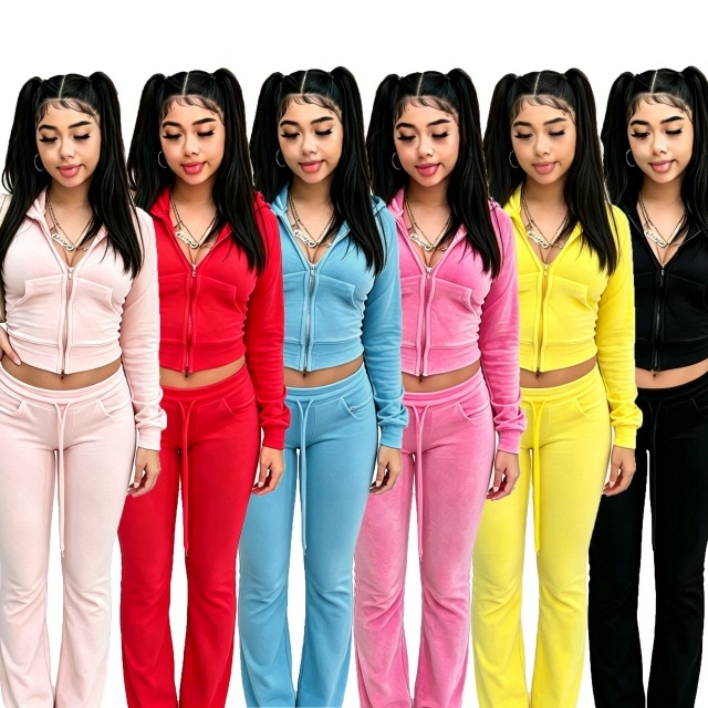 Solid Color Thermal Fleece Pocketed Pant Set