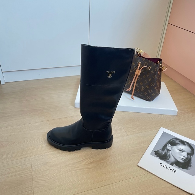 Fashion Logo Leather Women Long Boots