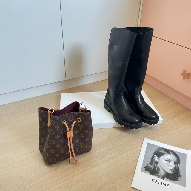Fashion Logo Leather Women Long Boots