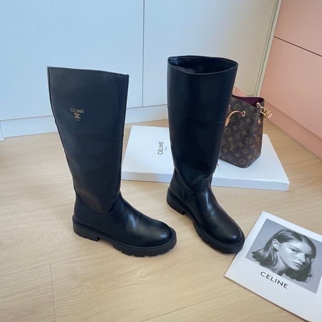 Fashion Logo Leather Women Long Boots