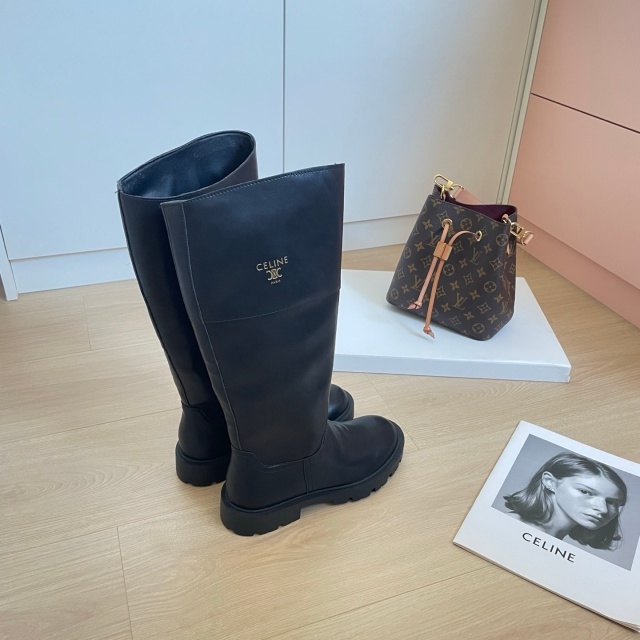 Fashion Logo Leather Women Long Boots