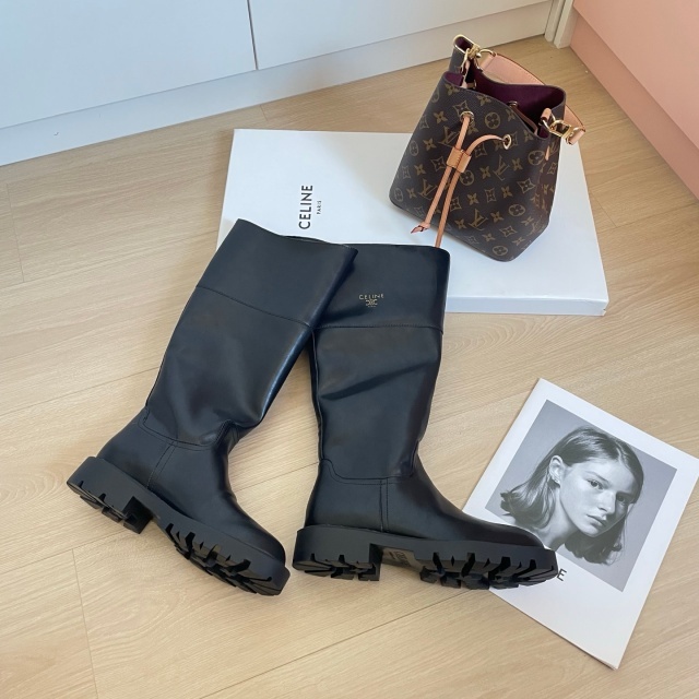 Fashion Logo Leather Women Long Boots