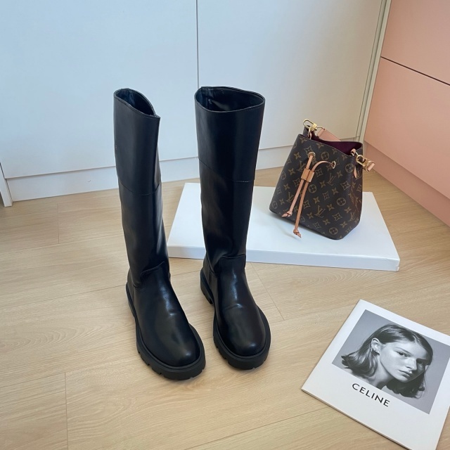Fashion Logo Leather Women Long Boots