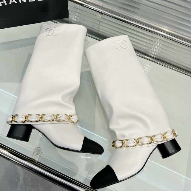Leather Fashion Chunky Long Boots