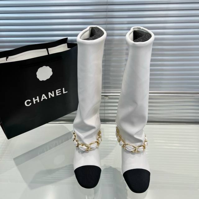 Leather Fashion Chunky Long Boots