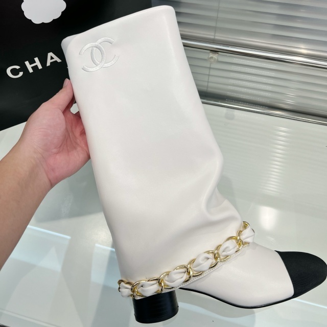Leather Fashion Chunky Long Boots