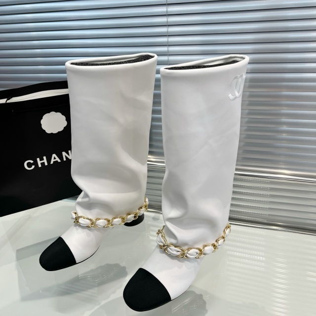 Leather Fashion Chunky Long Boots