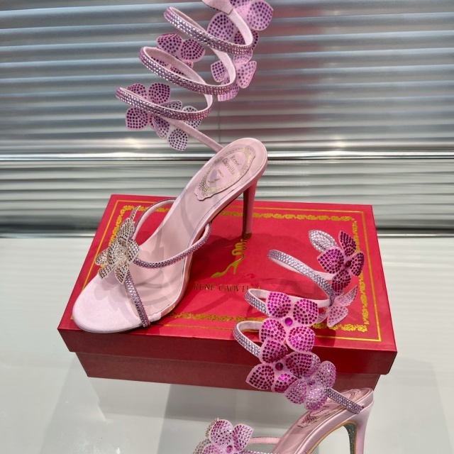 Rhinestones Fashion Women Thin Heeled Sandals