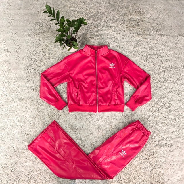 Fashion Leather Zipper Jacket Top Casual Pants Set