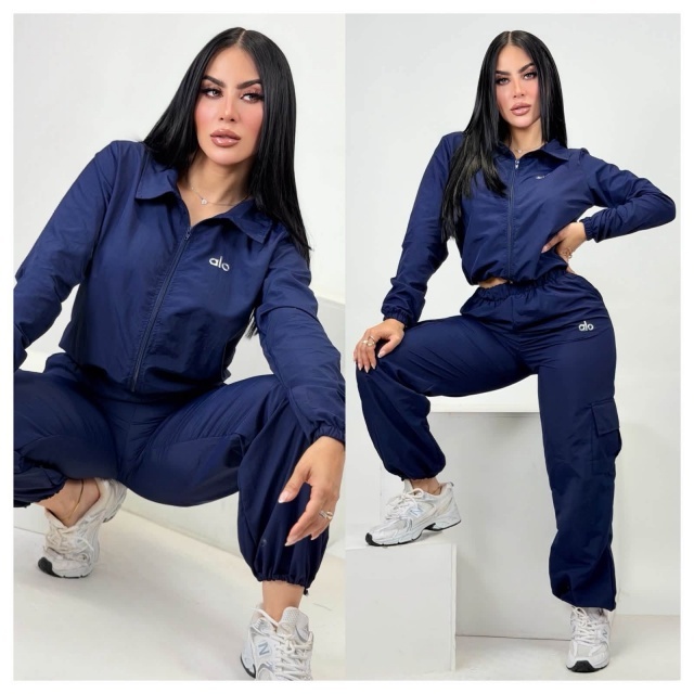 Women Casual Sport Cargo Tracksuit Set